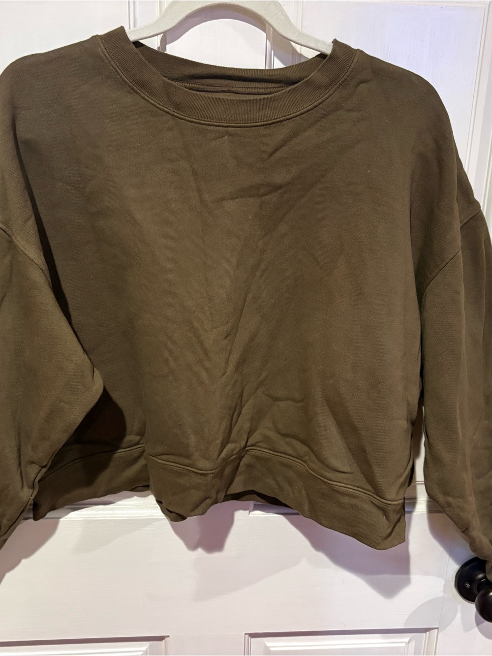 girlfriend collective Olive Brown Crewneck Sweatshirt